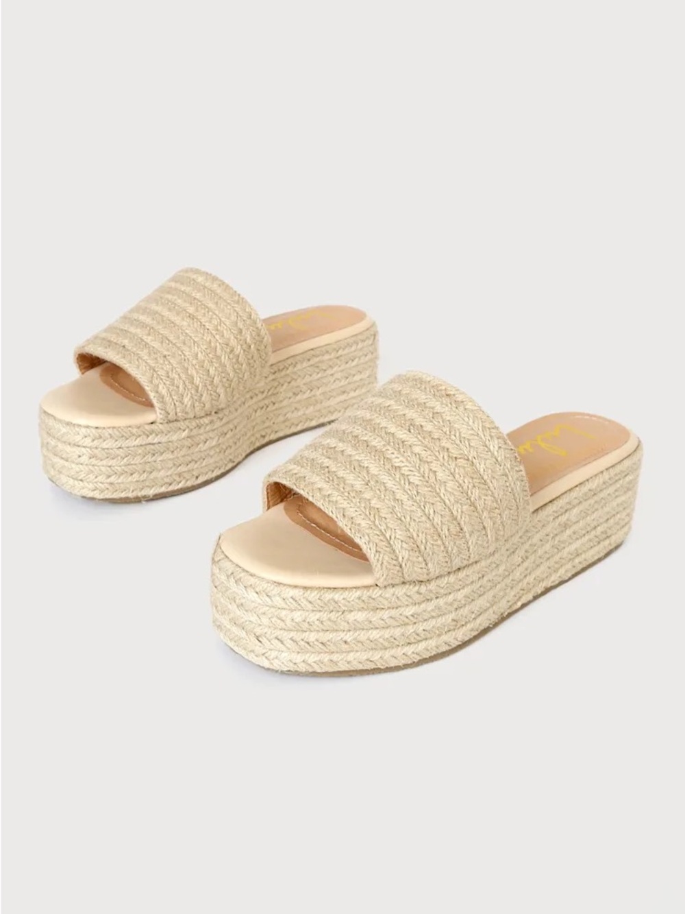 Lulus | Woven Platform Espadrille Slide Sandals in Natural